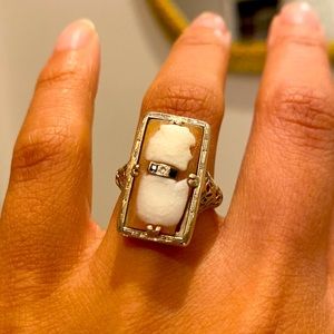 14k Rare Antique Cameo Ring